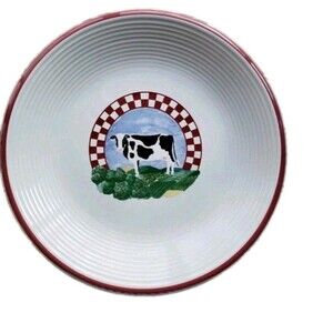 Large 11" Century Stoneware Cow Dinner Plate Platter/ Thailand
